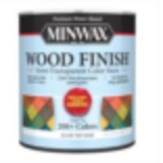 a can of wood finish paint on a white background with the words minwax above it