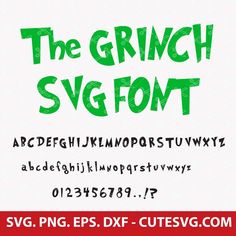 the grin font and numbers are green