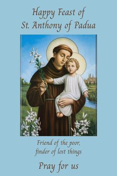 an image of st anthony of padua holding a child