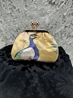 The "Large Marg" of coin purses...will hold just about anything...easy to find in your handbag even with a dark colored bag.   This bag is 5 inches long 6 inches high and 3 inches wide Small Vintage Bag For Everyday Use, Evening Pouch Shoulder Bag With Card Slots, Gold Evening Bag With Card Slots, Daily Use Compact Bags With Coin Pocket, Vintage Coin Purse Mobile Phone Bag For Everyday Use, Elegant Zipper Pouch Coin Purse, Handheld Evening Pouch With Zipper, Handheld Evening Zipper Pouch, Elegant Rectangular Coin Purse For Personal Use