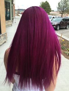 Midnight Magenta Hair Color, Dark Purple Pink Hair, Berry Hair Color, Pinkish Purple Hair, Magenta Red Hair, Raspberry Hair Color, Magenta Hair Colors, Dark Pink Hair, Red Balayage Hair