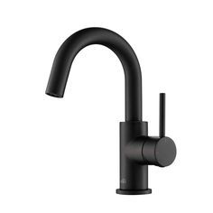 a black faucet with the handle on it