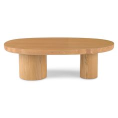 an oval wooden table with two legs on the top and one leg raised to the side