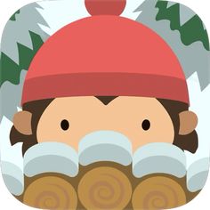 a monkey wearing a red hat and holding onto some breads in front of snow covered trees