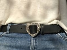 Womens Belt in Black Leather with Aged Silver Heart Shaped Buckle, Women's Wide Leather Belt, Handma Cute Belts, Rain Vibes, Unique Belts, Leather Belt Bracelet, Cute Belt, Womens Belt, Brown Leather Bracelet, Wide Leather Belt, Black Leather Bracelet