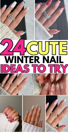 Explore 24 winter nails ideas with stunning winter nail designs. Discover elegant winter nails, including trendy winter nail art and classic winter nail designs. Find options for winter nails short and winter nails long, as well as unique winter nail designs and creative winter nail ideas. Perfect for adding a touch of seasonal style to your look! Cute Winter Nail Ideas, Nails Fun, Nail Design Inspiration