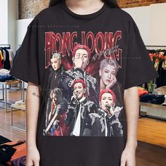 Hongjoong Ateez Kpop Graphic Shirt Tee Tshirt, Vintage Ateez Kpop Shirt Gift for her, Kpop shirt, Kpop Graphic Shirt, Kpop Sweatshirt 💌 Unisex Heavy Cotton Tee 5000 Medium fabric (5.3 oz/yd² (180 g/m Classic fit Runs true to size 100% cotton (fiber content may vary for different colors) Tear-away label ------------------------------ 💌 CARE INSTRUCTIONS 💌 .: Machine wash: Gently Cycle, Warm (Max 40C or 105F) .: Non-chlorine: bleach as needed. .: Tumble dry: medium. .: Do not iron. .: Do not dr Kpop Graphic Tees, Kpop Style Cotton T-shirt For Concerts, Kpop Crew Neck Top For Concerts, Kpop Style Screen Print Tops For Concert, Kpop Style Tops With Screen Print For Concerts, Kpop Graphic Print Top For Concerts, Kpop Style Graphic Print Top For Concerts, Kpop Sweatshirt, Kpop Graphic