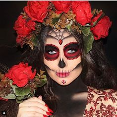 simple sugar skull makeup Sugar Skull Artwork, Halloween Makeup Diy, Cute Halloween Makeup, Simple Sugar