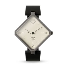 �lvaro Siza, who has work in MoMA's collection, was inspired by his iconic Le�a Swimming Pool complex when designing this Diamond Watch for Lebond, a Barcelona-based brand that produces unique timepieces in collaboration with renowned architects. �I want to create something different,� says Siza. The case shape is based on the square pool built within the beach at Le�a de Palmeira in Portugal while the hands are adapted from the minimal restroom signs that the architect has used in multiple proj Modern Analog Evening Watch, Modern Diamond Watch With Rectangular Dial For Evening, Modern Jewelry With Leather Strap And Round Dial, Modern Analog Display Watch For Gift, Modern Formal Diamond Analog Watch, Modern Rectangular Dial Watch Accessories For Evening, Evening Analog Watch With Rectangular Dial, Modern Diamond Watch With Analog Display For Formal Events, Modern Evening Watch With Metal Dial