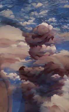 an abstract painting of clouds in the sky