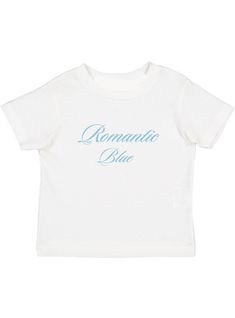 Romantic Blue logo graphic screen printed shirt cap sleeve tee 100% cotton Hand printed Please allow 1-2 weeks for your order to ship as each item is made to order! Size chart on the slides, please use accordingly Romantic Blue Baby Tees, White And Blue Graphic Tee, Ironic Tees, Screen Printed Shirt, Blue Graphic Tee, Romantic Blue, Logo Baby, Graphic Baby Tee, Baby Logo