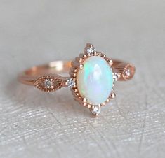 Australian Opal Engagement Ring, Rose Gold Opal Ring Opal Engagement Ring Rose Gold, Gold Opal Ring, Rose Gold Opal Ring, Australian Opal Ring, Diy Ring, Opal Engagement Ring, Antique Engagement Ring, Engagement Ring Rose Gold, Opal Ring Gold