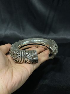 Weight:343 grams Heavy Silver Bracelets For Festivals, Unique Silver Bracelet For Festivals, Unique Silver Bracelets For Festivals, Unique Oxidized Metal Bangle, Handmade Traditional Sterling Silver Cuff Bracelet, Heavy Silver Bangle Jewelry, Handmade Sterling Silver Traditional Cuff Bracelet, Unique Metal Bangle With Oxidized Finish, Unique Silver Cuff Bracelet With Oxidized Finish