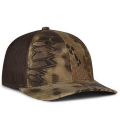 Profile: StructuredMaterial: Canvas Camo Front Panels, Mesh Back PanelsClosure Type: Plastic SnapSizes: One size fits most The Canvas Camo Hat with Mesh Back is perfect for any outdoor adventure. The canvas camo front panels and mesh back panels provide a rugged look. The structured slight pre-curved visor and plastic snap closure provide a comfortable fit. The contrast construction stitch adds a touch of style to the hat. Brown Breathable Outdoor Hats, Casual Brown Hat For Hunting, Casual Brown Hat For Outdoor Work, Brown Cap For Outdoor Activities, Casual Brown Hat For Outdoor Activities, Casual Brown Hunting Hat, Casual Brown Trucker Hat For Hiking, Adjustable Brown Trucker Hat For Camping, Adjustable Brown Hat For Hiking