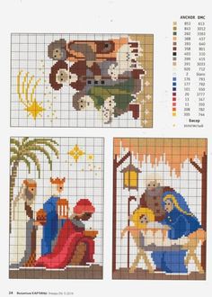 cross stitch pattern for the birth of jesus