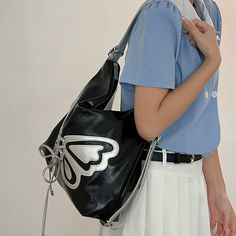 Material: Vegan LeatherSize: 36*10*32cm / 14.2*3.9*12.6 in Black Rectangular Hobo Bag For School, Square Black Satchel For Errands, Black Shoulder Bag For School, Large Capacity Black Hobo Bag For School, Modern Black Shoulder Bag For Errands, Black Hobo Bag With Removable Pouch For School, Black Square Satchel For School, Rectangular Black Hobo Bag For School, Trendy Black Square Hobo Bag