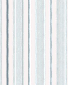 a blue and white striped wallpaper with vertical lines on the bottom half of it