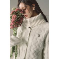 Via Pitti  Twisted Woolen Knit Sweater White    Size Chart ( in CM )  Chest Shoulder Length Sleeve S 102 43  45  51 M 105  54.5 46.5  52 L 108 56  48  53 White Winter Cardigan With Button Closure, White Cable Knit Sweater Coat For Winter, White Soft Knit Sweater Coat, White Soft Knit Long Sleeve Sweater Coat, White Long Sleeve Soft Knit Sweater Coat, White Wool Sweater With Button Closure, White Wool Sweater Coat For Winter, White Elegant Winter Sweater, White Winter Sweater With Button Closure