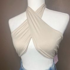 This Top Is Perfect For A Night Out With The Girls. Guaranteed To Make Heads Turn ;) Elastic Band With Twist Halter Style. Double Lined For Added Coverage. Designed To Stay In Place. Sizing: Women’s Material: 97% Polyester 3% Spandex Features: Double Lined Package Quantity: 1 Beige Halter Top For Summer Nights, Beige Stretch Crop Top For Night Out, Star Wars Graphic Tees, Layering Tank Tops, Multi Color Blouse, Funny Tank Tops, 90's Fashion, Chic Top, Pink Tee