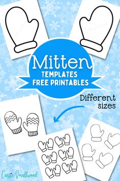 Different sizes and styles of free printable mitten templates for crafts Mittens Handprint Craft, Winter Season Crafts For Preschool, Mitten Tree Day, Preschool Winter Activities Crafts, Opposite Crafts For Toddlers, Mitten Preschool Craft, Free Mitten Template Printable, Winter Clothing Art For Toddlers, The Hat Crafts Preschool Jan Brett