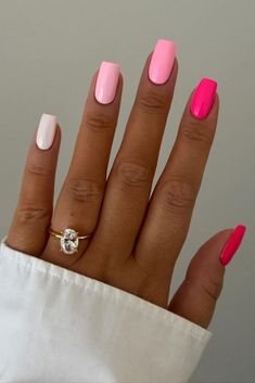 Pink Nails For A Wedding, Cute Nails For Moms, White To Pink Nails, White And Pink Wedding Nails, Wedding Nails Pink And White, Lite Pink Nails, White And Pink Nails Acrylic, Hot Pink Bridal Nails, Pink Out Nails