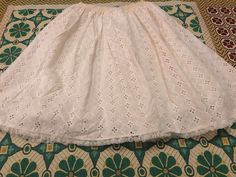 "This listing is for a vintage 1950s 1960s white cotton eyelet and lace crinoline petticoat skirt by Francine Lingerie. This skirt is so lovely and is in very good vintage condition! Skirt is all white cotton with one under layer of cotton and the top layer is all eyelet and trimmed in lace. Elastic waist. Shows little to no wear, nothing to note! Label reads Francine Lingerie, 100% cotton and is marked a size medium. Please check measurements for accuracy. Measurements: (please double where app Vintage Lace Petticoat For Summer, Vintage Spring Petticoat With Lace Trim, Vintage Lace Petticoat For Spring, Spring Vintage Lace Petticoat, Vintage Petticoat For Spring Wedding, Vintage Spring Wedding Petticoat, Vintage White Lace Petticoat, Spring Wedding Petticoat With Lace Trim, Petticoat Skirt