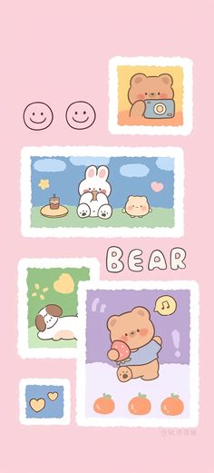 the bear stickers are all different colors