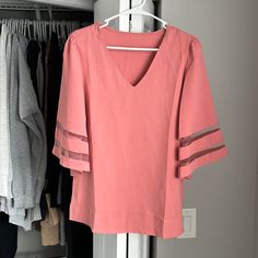 Bought And Never Worn Perfect With Work Wear Or Jeans And Loafers Amazon V-neck Spring Tops, Amazon V-neck Tops For Spring, Chic Spring Tops From Amazon, Amazon Stretch Tops For Summer, Chic Amazon Tops For Spring, Red Bell Sleeve Top, Tops Amazon, Amazon Tops, Fashion Corset