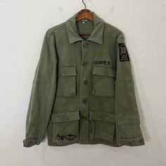 [DESCRIPTION] Please read the description first before buy my items‼️‼️ Vintage Sty6 Us Route 79 Military Jacket Size on tag : M Tag says M,fits like M (please refer the actual measurements given and compare it with best fitting clothes,by using the size on tag is not always accurate) All in good condition [MATERIAL] Cotton [MEASUREMENT] Measurement:  armpit to armpit : 20.5 inches  Back collar to bottom : 29 inches Sleeve length from under armpit to end of cuff : 19 inches [CONDITION] - All in Long Sleeve Outerwear With Logo Patch For Outdoor, Long Sleeve Outdoor Outerwear With Logo Patch, Tactical Khaki Outerwear With Cargo Pockets, Military Style Utility Jacket With Pockets For Outdoor, Khaki Military Outerwear With Pockets, Khaki Techwear Utility Jacket With Flap Pockets, Military Style Khaki Outerwear With Multiple Pockets, Khaki Military Outerwear With Multiple Pockets, Combat Style Khaki Outerwear With Multiple Pockets