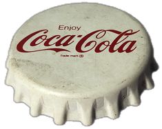 a white bottle cap with the word enjoy coca - cola on it