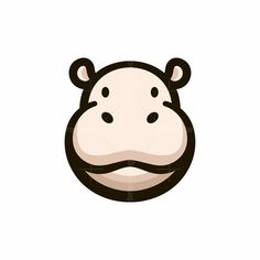 a cartoon hippo face on a white background