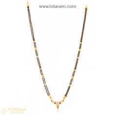 22K Gold Mangalsutra Black Beads Chain with Cz - 235-BBC1177 - Buy this Latest Indian Gold Jewelry Design in 8.400 Grams for a low price of  $553.39 Black Beads Chains, Chains With Pendants, Short Mangalsutra, Black Beads Chain, Indian Gold Jewellery Design, Indian Gold Jewelry, Mangalsutra Chain, Hindi Worksheets, 22k Gold Jewelry