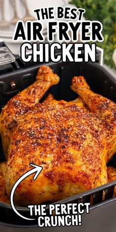 Air Fryer Whole Chicken Full Chicken In Air Fryer, Air Fry Whole Chicken Recipe, Crispy Whole Chicken, Whole Chicken Air Fryer, Whole Chicken In Air Fryer, Air Fryer Whole Chicken Recipe, Air Fryer Whole Chicken, Chicken In Air Fryer, Chicken Delight