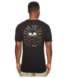 Roark Fear the Sea T-Shirt Men's T Shirt Black 2 Graphic Tee With Back Print And Crew Neck, Casual Crew Neck T-shirt With Front And Back Print, Casual Crew Neck Top With Front And Back Print, Logo Inspiration, A Smile, The Sea, Men's T Shirt, Mens Shirts, Mens Graphic Tshirt