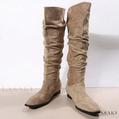 Lasaky - Chic Long-Legged Boots for the Modern Woman Casual Martin Boots With Wide Calf For Winter, Casual Wide Calf Martin Boots For Winter, Casual Wide Calf Mid-calf Boots For Fall, Casual Mid-calf Boots With Wide Calf And Pointed Toe, Casual Wide Calf Heeled Boots With Pointed Toe, Casual Fitted Martin Boots With Pointed Toe, Casual Suede Knee-high Boots With Wide Calf, Casual Fitted Knee-high Boots With Pointed Toe, Casual Martin Boots With Pointed Toe