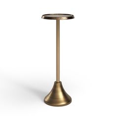 a gold pedestal with a white background