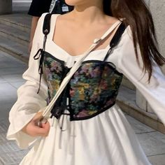 Material: Cotton, Polyester S: Length - 21.5cm/ Bust - 80cm M: Length - 22cm/ Bust - 84cm L: Length - 22.5cm/ Bust - 88cm XL: Length - 23cm/ Bust - 92cm Korean Corset Outfit, Fairy Concert Outfits, Black Crop Top Vest For Spring, Sleeveless Vest Corset For Spring, Spring Sleeveless Vest Corset, Black Sleeveless Y2k Corset, Black Sleeveless Corset For Spring, Black Vest Crop Top For Spring, Spring Crop Top Corset With Adjustable Straps