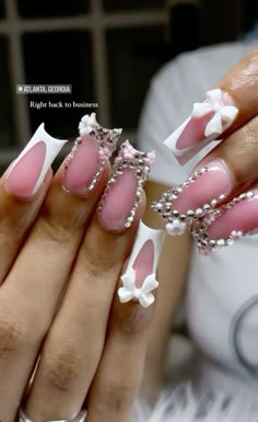 Stilleto Pinky Finger Nails, French Tip Acrylic Nails Birthday, Cute And Classy Nails, I Luv Me Nails, Birthday Nails White And Silver, Dunk Nail Ideas, Long French Nail Designs, Stalitoes Nails Design, White Freestyle Nails Acrylic