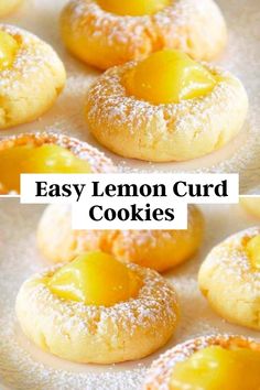 lemon curd cookies with powdered sugar on top