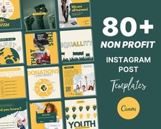 This 80+ Nonprofit Instagram Posts | Fundraising, Charity & Activists - Fully Editable on Canva will enhance your Instagram feed and profile and help you to grow your audience with beautiful and innovative colorful designs. This could be used by anyone and it is a great fit for Non Profit or Fundraising organisations, Charities, Activists or Social Media communities. It could even be your daily go to for an amazing Instagram feed and profile that will impress your customers! It will give your fe Fundraising Instagram Post, Fundraising Social Media Posts, Charity Instagram Post, Non Profit Social Media Posts, Non Profit Instagram Feed, Nonprofit Graphic Design, Branding Social Media Posts, Non Profit Social Media, Business Social Media Posts Design