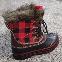 Natural Reflections Waterproof Women Winter Boots | Size 10 Color Red & Black Plaid Nwt Condition 100% Waterproof Rubber Shell 200grams 3m Thinsulate Insulation And Fleece Lining For Warmth Removable Eva Cushioned Insole Steel Shank For Support And Stability Rubber Outsole For Improved Traction Very Comfortable Pet Free & Smoke Free Home Questions? Leave A Comment Below! ***Fast Shipping*** ***Make Me An Offer!!!*** Bundle 3 Or More Items From My Closet For Best Discount... Red Waterproof Winter Boots, Red Insulated Winter Boots, Red Weatherproof Waterproof Boots With Round Toe, Red Insulated Boots For Outdoor Activities, Insulated Red Boots For Outdoor, Casual Red Waterproof Boots For Winter, Red Weatherproof Outdoor Boots, Red Waterproof Boots For Outdoor Fall, Red Waterproof Boots For Fall Outdoor