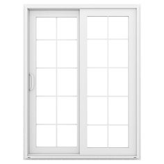 a white sliding glass door on a white background