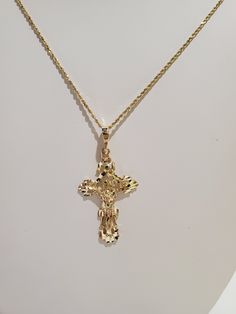 "You are viewing a beautiful 24k.solid gold Jesus cross pendant. The pendant total weight approx. 3.64 grams. NOTE : CHAIN NOT INCLUDED The pendant measures approx.1 3/4 inches tall x 7 /8 inches wide.. The cross marked 14k at the back. The cross pendant is nicely carved with Jesus on the cross , diamond cut style so its spark in any angle as you wear it. Please take a closer at the video and photos. When listing and describing our items we make a conscious effort to over describe all imperfecti Yellow Gold Plated Cross Pendant Necklace, Gold Plated Yellow Gold Crucifix Necklace, Yellow Gold Plated Crucifix Cross Necklace, Gold-plated Yellow Gold Crucifix Necklace, Yellow Gold Crucifix Cross Necklace, Gold Plated, Gold Hallmarked Crucifix Charm, Yellow Gold Hallmarked Crucifix Cross Necklace, Hallmarked Yellow Gold Crucifix Necklace, Jesus Cross