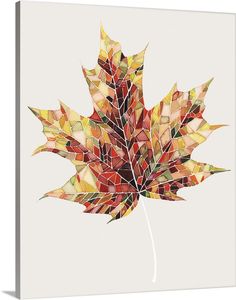 a leaf made up of many different colored leaves