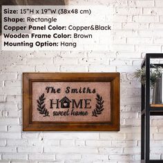 Copper House Sign for Wall (Sweet Home, Personalized with Family Name, Copper&Black Color) - Natuross Copper Tile Backsplash, Outdoor Wall Decoration, Copper Artwork, Copper House, Home Sweet Home Sign, Copper Backsplash, Tabletop Signs, Decorative Wall Plaques, Wall Candle Holders