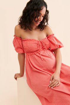 Rent Maternity Hadarah Dress from Nuuly. Pick 6 items for $98/month. Free shipping + returns. Pink Dress For Baby Shower Party, Gingham Maternity Dress, Summer Empire Waist Fitted Maternity Dress, Fitted Summer Maternity Dress With Empire Waist, Fitted Empire Waist Maternity Dress For Summer, Maternity Empire Waist Ruched Dress, Summer Off-shoulder Fitted Maternity Dress, Summer Maternity Dress With Smocked Bodice, Maternity Ruched Dress With Short Sleeves