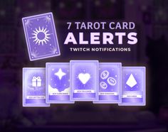 the 7 tarot card alerts are displayed in purple