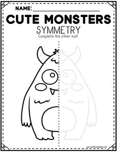 a printable monster with the name cute monsters on it's back and side