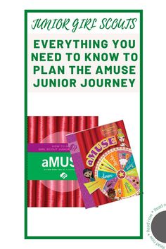 an advertisement for the junior journey program, featuring red curtains and a wheel of fortune