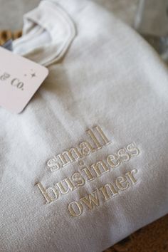 Now introducing, the Monochrome Small Business Owner/Profession Crewneck! With a gorgeous variety of monochrome color combos, this is the perfect way to wear your profession close to your heart! We finally wanted to introduce a dainty monochrome design to our product lineup, that is fully customizable, and it is finally here! Perfect for a gift, or for yourself! Teacher? Nurse? Realtor? Bartender? We got you! **Once item is added to cart, there will be a notes box for you to enter in your custom profession in the cart! White Everyday Sweatshirt With Letter Embroidery, White Sweatshirt With Letter Embroidery For Everyday, White Sweatshirt With Letter Embroidery, Cream Cotton Sweatshirt With Embroidered Text, White Crew Neck Sweatshirt For Work, Cream Cotton Tops With Letter Embroidery, Cream Cotton Top With Letter Embroidery, White Organic Cotton Crew Neck Sweatshirt, Everyday White Tops With Letter Embroidery